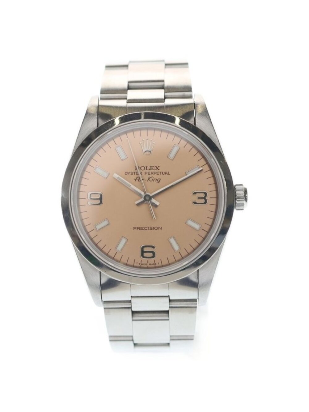 Rolex Air King Pink Dial Automatic Watch Silver